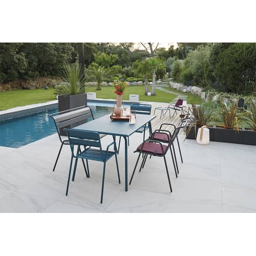Set de 2 galettes de chaise Color Mix / 41 x 45 cm - Fermob - Bleu nuit - Mousse, PVC, Tissu acrylique