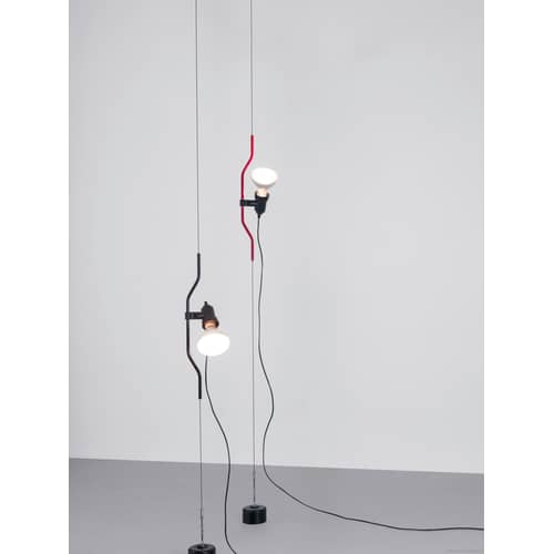 Lampada a stelo Parentesi metallo nero / Branch di rete - Riedizione del 1971 - Flos - Nero - Acciaio, Elastomero