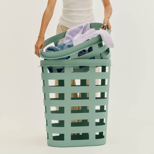 Panier à linge  plastique vert Small / 57 x  37 x H 24 cm - Recyclé - Hay - Vert - Polypropylène recyclé