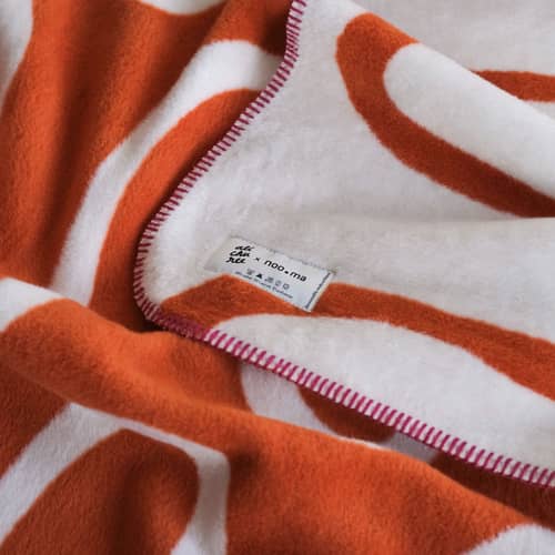 Plaid Swirl orange / 150 x 200 cm - NOO.MA - Terracotta - Acrylique, Coton, Polyester