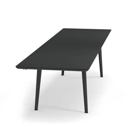 Ausziehtisch Plus4 metall / Stahl - 220 bis 330 cm - Emu - Antikeisen - gefirnister Stahl
