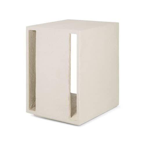 Table d\'appoint Elements / L 32 x P 40 x H 47 cm - Microciment - Ethnicraft - Blanc cassé - Microciment
