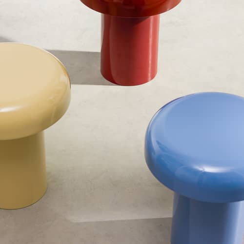Table d\'appoint Miko métal bleu / Ø 40 x H 46 cm - NOO.MA - Bleu givré - Acier