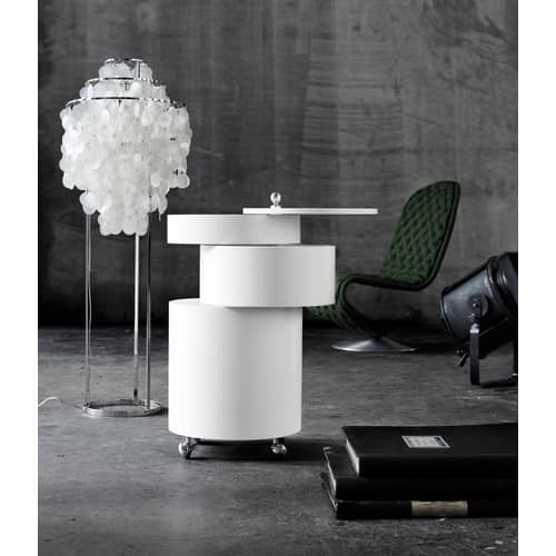 Chariot Barboy bois blanc / Panton 1963 - Verpan - Blanc - Bois