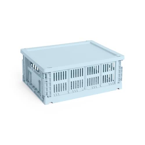 Couvercle  plastique bleu / Pour panier Colour Crate Medium 27 x 35 cm - Hay - Bleu Soft - Polypropylène recyclé
