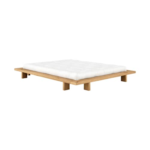 Doppelbett Japan holz natur / Für Matratze 160 x 200 cm - KARUP - Geölte Eiche natur (602) - geölte Eiche, Kiefer, massiv