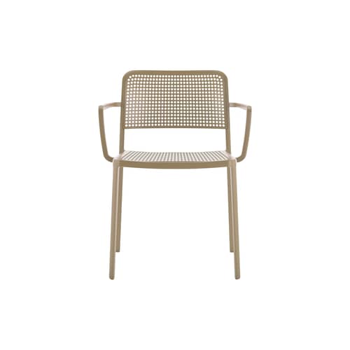 Fauteuil de repas empilable Audrey plastique beige - Kartell - Beige - Aluminium peint, Polypropylène