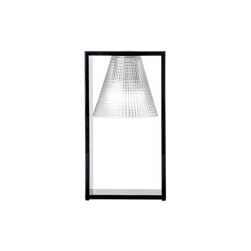 Lampada da tavolo Light-Air materiale plastico nero trasparente / Paralume in plastica scolpita - Kartell - Nero / Struttura cristallo - Tecnopolimero termoplastico