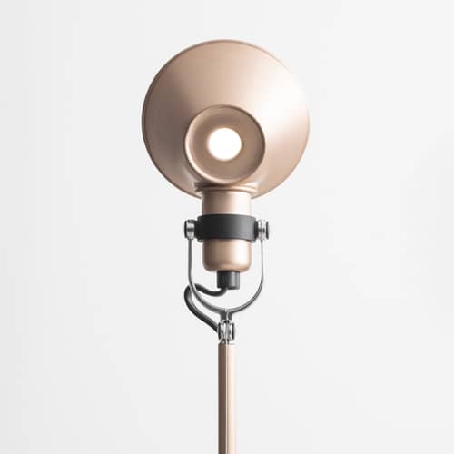 Lampe de bureau Tolomeo Micro métal cuivre / 1987 - Edition spéciale - Artemide - Cuivre anodisé (effet brossé) - Acier, Aluminium