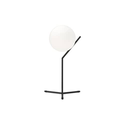 Lampe de table IC T1 High métal verre blanc noir / Ø 20 x H 53 cm - Michael Anastassiades, 2014 - Flos - Noir - Acier verni, Verre soufflé