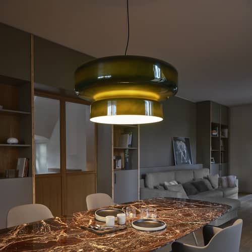 Bohemia LED Pendant plastic material green / Ø 84 cm - Marset - Green - Polycarbonate