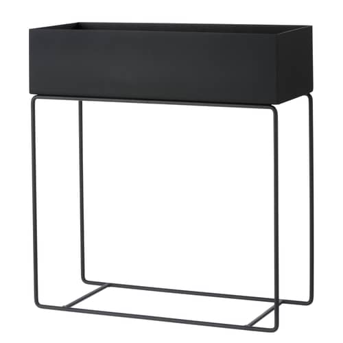 Pflanzgef mit Gestell Plant Box Ferm Living / L 60 cm x H 65 cm - Schwarz  - Metall | Made In Design