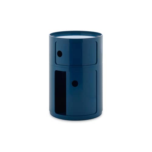 Rangement Componibili New Big plastique bleu / 2 tiroirs - Ø 42 x H 61,5 cm - Kartell - Bleu - ABS