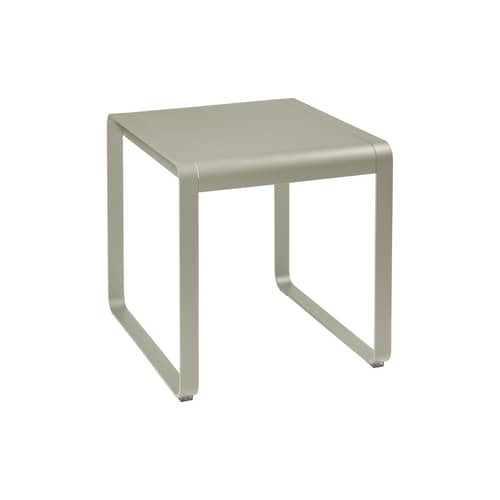 Bellevie Rectangular table metal beige / 74 x 80 cm - Metal - Fermob - Nutmeg - Aluminium