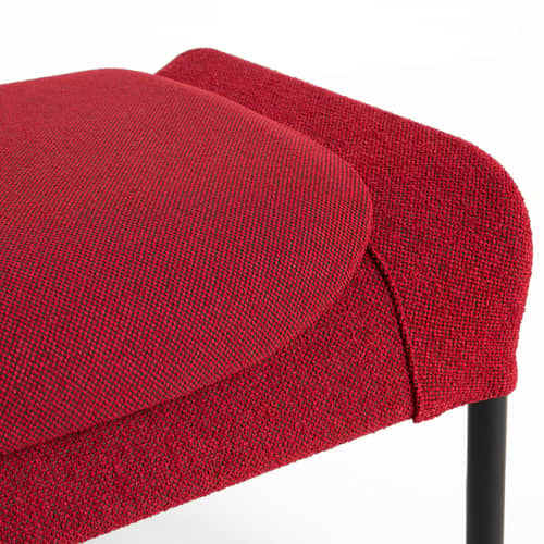 Repose-pieds O2 tissu rouge - Hay - Rouge - Acier thermolaqué, Mousse moulée, Tissu autoportant