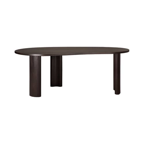 Schreibtisch Boomerang holz braun / 200 x 100 cm - Massives Mahagoni - Ethnicraft - Mahagoni dunkelbraun - Massives Mahagoni gebeizt