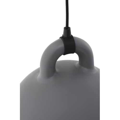Sospensione Bell metallo grigio grande modello - Normann Copenhagen - Ø 55 x H 57 cm - Grigio opaco & Int. Bianco - Alluminio