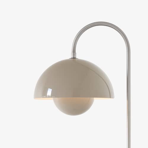 Stehleuchte Flowerpot VP12 metall beige / Verner Panton, 1969 - &tradition - Grau-beige - Stahl