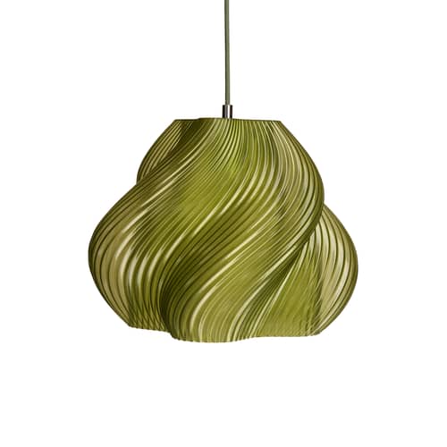 Suspension Soft Serve 02 vert / Ø 31 x H 25 cm - CRÈME ATELIER - Olive - PLA recyclé