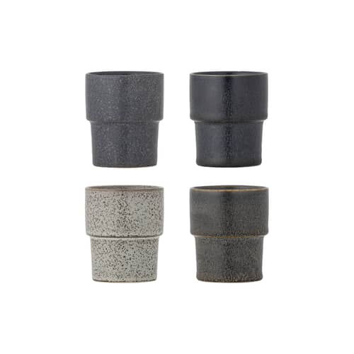Tasse Ewan / Set de 4 - 150 ml - Bloomingville - Dégradé tons bruns - Grès