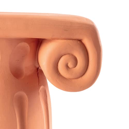 Tavolino d\'appoggio Magna Graecia ceramica arancione marrone / Capitello - 44 x 29 x H 45 cm - Seletti - Terracotta - Terracotta