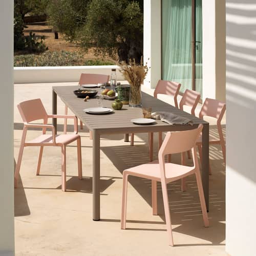 Tavolo con prolunga Tevere corian beige / 211-275 x 100 cm - NARDI - Talpa - alluminio verniciato, Resina in fibra di vetro