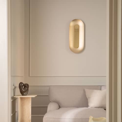 Applique Sasi Large métal or / LED - H 65 cm - NUURA - Doré / Miroir - Aluminium