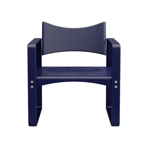Series 270 F Armchair wood blue / Verner Panton (1965) - Verpan - Klein blue - Lacquered birch plywood