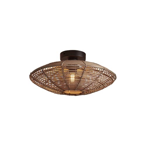Tanami Ceiling light cane & fibres wood beige natural rattan / Ø 40 x H 10 cm - GOOD&MOJO - Natural - Iron, Rattan