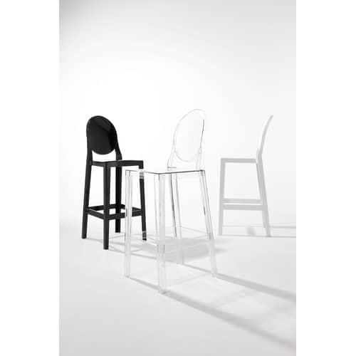 Chaise de bar One more plastique transparent / H 75cm / Seconde vie - Kartell - Cristal - Polycarbonate