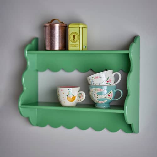 Etagère murale Salla bois vert / L 49.5 x H 40,5 x P 15 cm - Bloomingville - Vert - MDF peint, Sapin peint