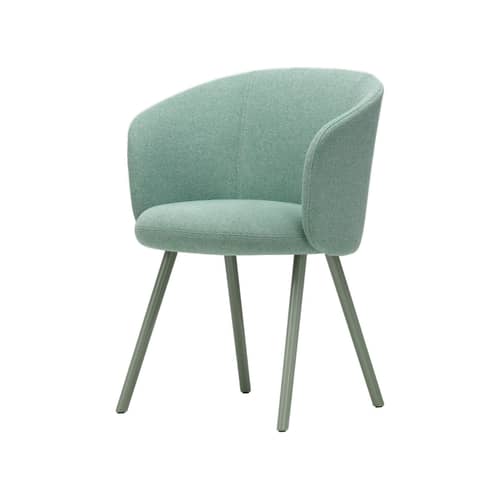 Gepolsterter Sessel Mikado textil grün / Füße Metall - Vitra - Blau Minze (Stoff Dumet) / Metallblau Minze - Dumet-Stoff, lackiertes Aluminium, Polyurethan-Schaum, Recyceltes Polypropylen