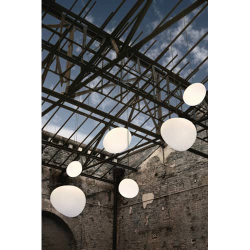 新品　foscarini gregメディアサイズ 引っ掛けシーリング特注仕様 Outdoor pendant Gregg Grande Foscarini L 46 cm - White - Plastic