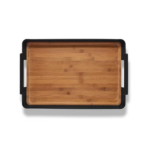 Plateau Nordic Kitchen bois noir / 50 x 34 cm - Eva Trio - Bambou / Noir mat - Bambou certifié FSC