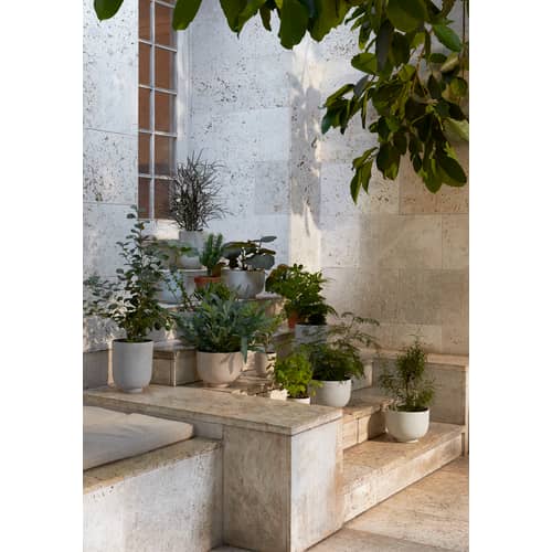 Pot de fleurs Collect SC71 plastique pierre rose / Ø 24 x H 18 cm - Polystone - &tradition - Sienne - Polystone