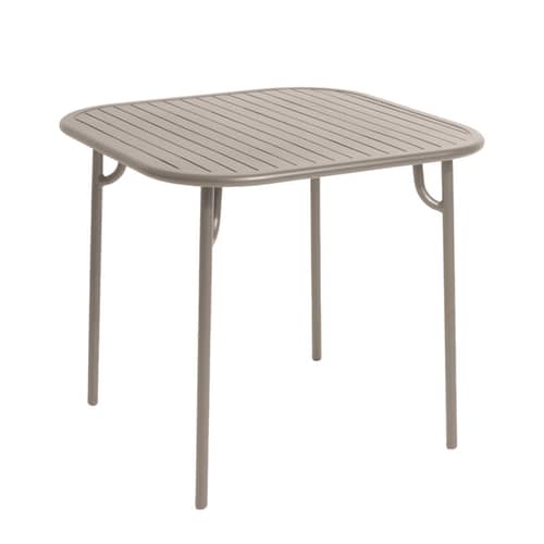 quadratischer Tisch Week-end Bistrot metall beige / 85 x 85 cm - Aluminium - Petite Friture - Dune - Aluminium