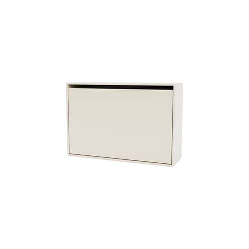 Hide Shoe rack wood white / W 69.6 x H 46.8 x D 20 cm - MONTANA - Oat 158 - Lacquered MDF
