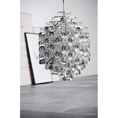 Suspension Spiral SP01   / Ø 45 cm - Panton 1969 - Verpan - Argent - Acrylique, Métal