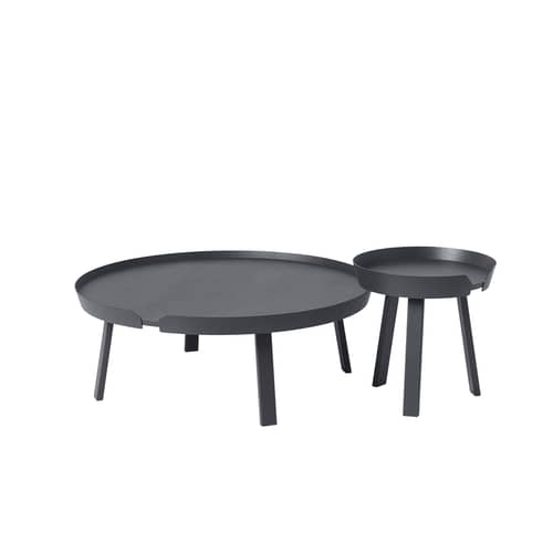Table basse Around XL / Ø 95 x H 36 cm - Muuto - Anthracite - Frêne teinté