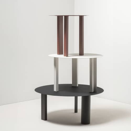 Table basse Tubes Large métal noir / Ø 70 x H 29,5 cm - Serax - Noir - Acier laqué