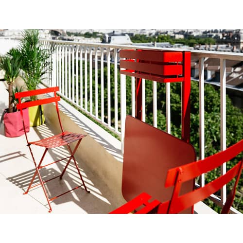 Table pliante Balcon Bistro métal vert / Rabattable - 77 x 64 cm - Fermob - Cactus - Acier peint