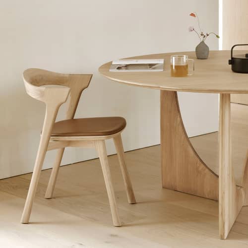 Table ronde Geometric bois naturel / Ø 150 cm - 8 personnes - Ethnicraft - Chêne naturel - Chêne massif huilé