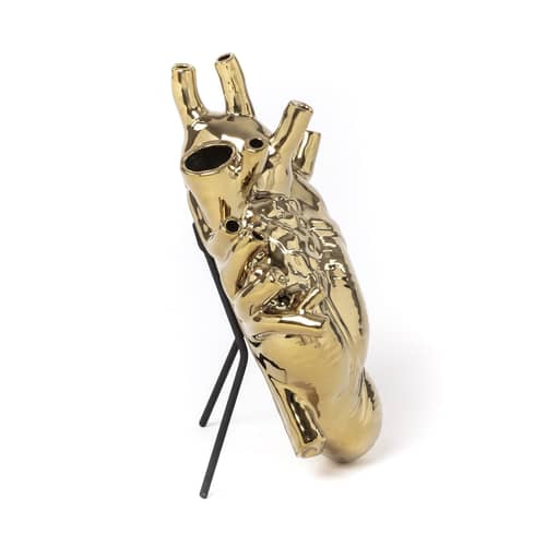 Vase Love in Bloom céramique or métal / H 25 cm - Marcantonio, 2018 - Seletti - Or - Porcelaine peinte
