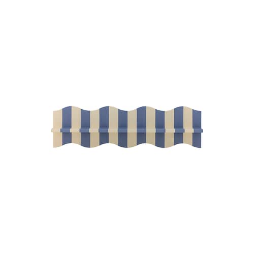 Bubbi Wall shelf wood blue / L 80 cm - Bloomingville - striped blue - Lacquered MDF