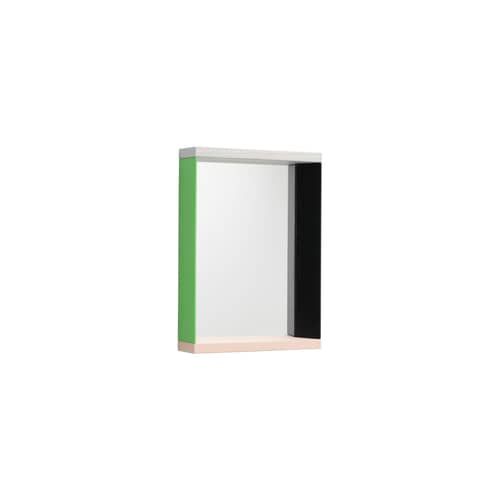 Wandspiegel Colour Frame - Small holz grün / B 38,5 x H 48 cm - Vitra - Grün / Rosa - Glas, Lackierte Esche