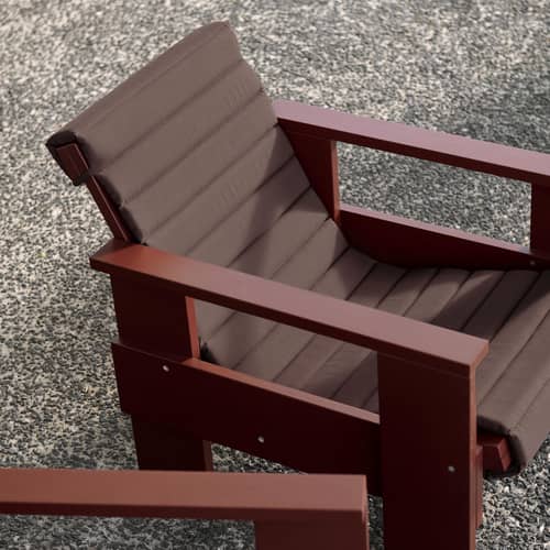 Accessoire  tissu rouge matelassé outdoor / Pour fauteuil lounge Crate - Hay - Rouge oxyde - Mousse, Tissu outdoor