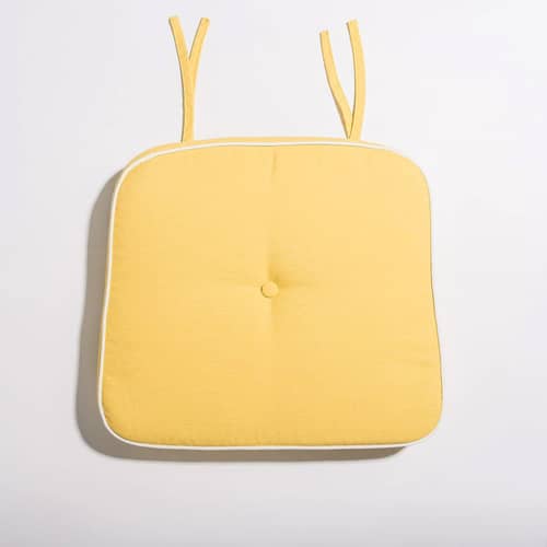 Chaise empilable Al Fresco métal / Coussin inclus - BUSINESS & PLEASURE - Coussin Riviera Mimosa (jaune) - Acier, Mousse, Tissu outdoor Pleasuretex®