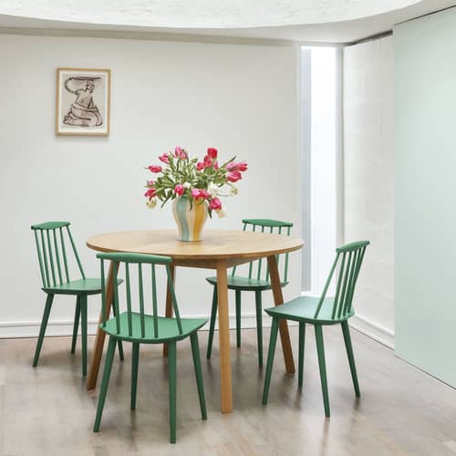 Chaise J77 bois vert / Réédition années 60 - Hay - Vert Jade - Hêtre massif, Placage de hêtre