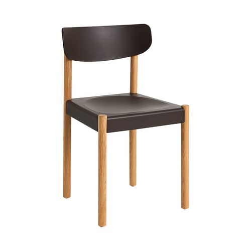 Chaise Pack 10 marron / Polypropylène recyclé - Hay - Marron / Chêne huilé - Chêne massif huilé, Fibre de bois, Polypropylène recyclé