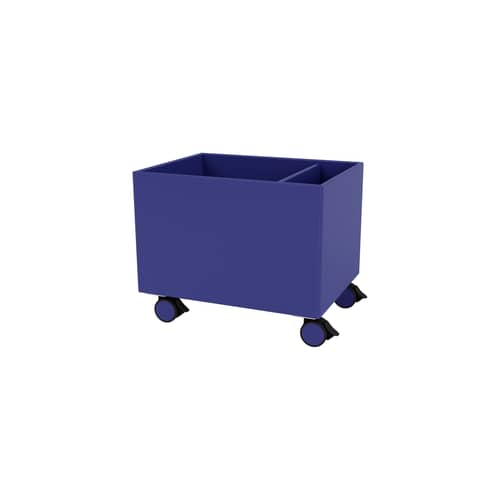 Coffre à roulettes Colour Box II bois bleu / 46.8 x 35,4 x H 37.8 cm - MONTANA - Monarch 135 - MDF laqué